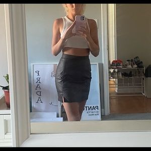 Brown Leather Abercrombie Skirt Size XXS. New with Tags.